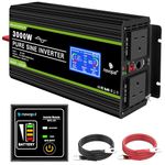 Novopal 3000 Watt Pure Sine Wave Inverter 24V to 230V 240V Car Converter Power Inverter with Lcd Display 2AC Outlets And Usb Port-Remote Control for motorhomes,Truck,Boat,camping,household,Van