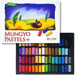 Mungyo Non Toxic Square Chalk, Soft Pastel, 64 Pack, Assorted Colors (B441R078-7003A)