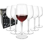 MICHLEY Unbreakable Red Wine Glasses, Floating Wine Glasses for Pool 100% Tritan Plastic Shatterproof Wine Goblets, BPA-Free, Dishwasher-Safe 12.5 oz, Set of 6