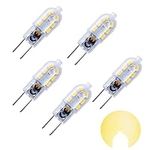 YW G6.35 LED Bulb 3W AC/DC 12V Warm White 3000K Bi-Pin GY6.35 Lamp Light with gy6.35 Base Bulb 360 Degree Pin Base Like 30W Bulb for Desk Lamp Landscape Lighting (Pack of 5, Not Dimmable)