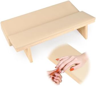 SAVILAND Hand Rest for Nails Tech: Soft Leather Nail Arm Rest with Soft Sponge Arm Rest Nail Tech for Arm Rest Solid Wood Hand Rest Supplies Manicure Pillow for Nail Tech Must Have Tool for Salon Home