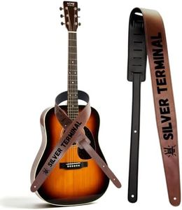 ZIPYOODU Custom Guitar Strap, Personalized Leather Strap with Name & Icon - Padded Comfort for Acoustic Electric & Bass