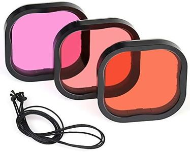 GEPULY 3-Pack Dive Filters for GoPro Hero 12 11 10 9 8 Official Waterproof Housing Case(Red,Light Red,Magenta Filters)-Color Correction in Deep Diving/Scuba Snorkeling/Underwater Photography
