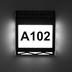 Solar Doorplate Number Light, House Numbers for Outside Light up with Pir Motion Sensor, Personalised House Sign Plaque Door Address Sign for Home, Garden and Yard
