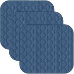 HYGIENX Incontinence Chair Pad 20”x20” 3 Pack Soft Absorbent Quilted Waterproof Car Seat Cover Reusable Underpad Protector for Seniors Pets Kids Men Women Sofa Couch Bed Pad for Urine Fluids Navy Blue