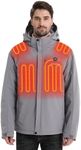 Venustas Men's Heated Jacket with Battery Pack, Windproof Electric Insulated Coat with Detachable Hood