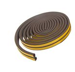 KEETOZ D Shaped (Brown) Self-Adhesive EPDM Doors and Windows Foam Seal Strip Soundproofing Collision Avoidance Rubber Weatherstrip 6 Meter (2 x 3 M = 6 Meter)