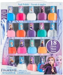Disney Frozen - Townley Girl Vernis à ongles non toxique Peel-Off | Ensemble cadeau pour les filles en bas âge, couleurs pailletées et opaques | 3 ans et plus (18 pièces)