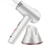 Khukam Wireless Hair Dryer, Rechargeable Cordless Hair Dryers, Portable Travel Hairdryer, Hot/Cold Wind, Fast Charge 5000Mah Rechargeable Battery,White - 400 Watts