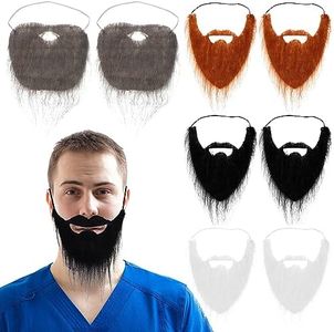 8Pcs Halloween Fake Beards Artificial Facical Beards Halloween Costume Accessory Gnome DIY Crafts Beards Christmas Santa Claus Beards