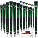 SAPLIZE High-Performance Rubber Golf Grips, High Shock Absorption, Non-Slip, 13 Grips with All Kits, Standard Size, Green, CC10 Golf Club Grips