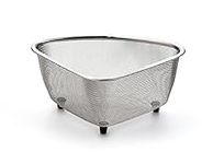 RSVP International Endurance® in-Sink Mesh Colander Strainer Basket, 3 Quart | Organize Sponges, Collect Food Scraps | Dishwasher Safe | Small Corner Basket | Steaming, Draining & Rinsing