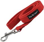 Dog Leash 4.5ft Long Cotton Web for Training, Red 4 Sizes (Large: 1" Wide)