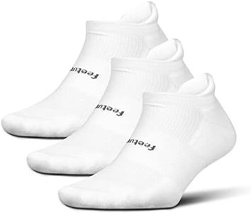 Feetures High Performance Max Cushion Ankle Sock - Tab Socks for Women & Men with Heel Tab - White, S (3 Pair)