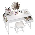 Lufeiya White Makeup Vanity Desk wi
