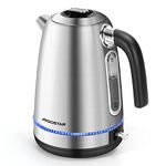 Aigostar Electric Kettle, 3000W Fast Boil Quiet Kettle Cordless, 1.7 Litre Water Kettles with LED Lighting, Brushed Stainless Steel, British Otter Thermostat, Removable Filter, Boil Dry Protection