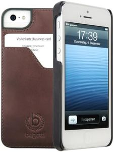 Xqisit Bugatti Premium Leather ClipOnCover Case for Apple iPhone 5 Brown