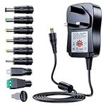 ALSISK International Power Adapters Multifunctional Portable Power Transformers (Included USB),AC Supply Adapter 100-240V to DC 3V/4.5V/5V/6V/7.5V/9V/12V-MAX 2A (2000mA)+8 Different Plugs