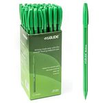 Eziglide Ballpoint Green Pens 50 pack, Stick Ballpoint Pens, Smooth Writing Action-Medium Point (1.0mm) Green coloured biro pens multipack; Green pens for School, Work, Home stationery set