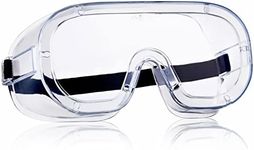 NoCry Protective Non-Vented Safety Lab Goggles with Anti-Fog Coating, Clear Scratch-Resistant Lenses, Universal OTG Fit, an Adjustable Headband, ANSI Z87.1 Rating, and UV Protection