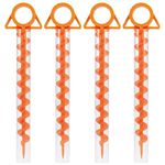 4 Pcs Tent Pegs Ground Anchor Tent Pegs Beach Stakes for Canopy Orange PC Plastic Tent Peg for Camping Rain Tarps Hiking Gardening