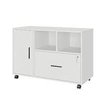 Wood File Cabinet with Lock, 1-Draw
