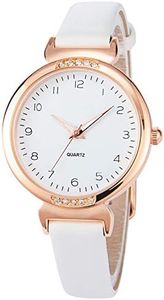 NUOVO Montres Femmes Montres à Quartz de en Cuir Lunette Diamant Or Rose Numéro Arabe étanche Mode Montre-Bracelet créative pour Femmes Filles Dames