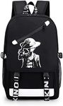 Luffy Anime One-Piece Backpack Luminous School Bag Anime Black Daypack