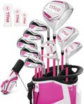 Golf Clubs Set for women left hand pink 9 pieces