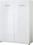 Germania Shoe cabinet 3524-84 GW-Adana, in White, Fronts high gloss with groove milling, space for up to 24 pairs of shoes, 90 x 120 x 36 cm (WxHxD)
