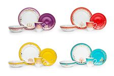 Disney Villains 16-Piece Ceramic Dinnerware Set | Maleficent, Evil Queen, Jafar, Ursula | Official Disney Kitchen Accessories | Includes Dinner And Salad Plates, Soup Bowls, Mugs | Place Setting For 4
