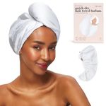 Kitsch Microfiber Hair Towel Wrap for Women – Ultra Absorbent Microfiber Bath Towels for Wet, Curly, Long or Short Hair – Anti-Frizz Hair Wrap, Great Hair Care Gifts for Women – White