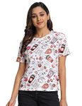 JUNEBERRY® Cotton Regular Fit Printed Half Sleeves T-Shirt for Women (XX-Large, Multicolour)