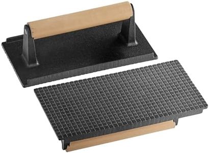 Notana Cast Iron Grill Press for Cooking - Bacon Press for Griddle, Smash Burger Press, Steak Weight for Searing Meat - Heavy Duty Chef Press with Wood Handle