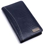 HAMMONDS FLYCATCHER Genuine Leather Passport Cover, Passport Holder for Men and Women - Travel Accessories Document Organizer, RFID Protected Passport Wallet with Card Slots for Trips - Croc Blue