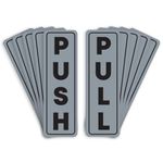 RDLCAR Set Pair of Push and Pull Door Sign Stickers for Restaurants, Bars, Hotel, Home, School, Coffee Shops - Self-Adhesive - Easy Installation, Vinyl - 60mm x 190mm (Silver), Set of 10