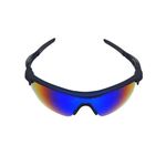 Sports Sunglasses Blue Frame UV400 protected for men women kids IPL Cricket Cycling | Gradient mirror lenses (Free size)