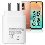 Samsung 25W Pd 3.0 Type C Super Fast Charger Adapter for Samsung Galaxy M36|A17|S25|M06|F06|M16| F16|M05|M35 |F05|A06|A16|Tab S10 Ultra|S10+|A9+|Tablet 25 Watt USB C Quick Charge Power Adaptor, White