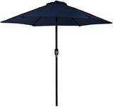 Sunnydaze 7.5 Foot Outdoor Patio Umbrella with Tilt & Crank, Aluminum, Blue