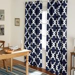 Exclusive Home Ironwork Sateen Woven Room Darkening Blackout Grommet Top Curtain Panel Pair, 52"x96", Peacoat Blue, 2 Piece