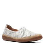 Clarks Elaina Ruby, White Leather, 9.5 Narrow