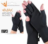Brownmed IMAKCompression Arthritis Gloves for Pain & Stiffness of Hands, One Pair of 2 Gloves -Black, Large