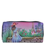 Anna by Anuschka Women's Organizer Clutch Hand Painted Leather Paris Sunrise, One Size