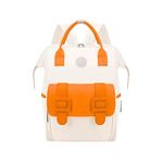 OBABY Baby Diaper Bag | Mother Bag Maternity Backpack Cum Tote bag | Spacious Waterproof Backpack with Multiple Pockets to Easily Organise Baby Essentials Diaper Backpack (Buckle, White Orange)