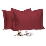 Pizuna 100% Cotton King Pillow Cases 2 Pack Rio Red 50x90cm, 400 Thread Count Long Staple Combed Cotton Pillowcases, Luxurious Soft Sateen King Size Pillow Cases (100% Cotton Pillowcase Pack of 2)