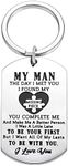 Boyfriend Husband Keychain Gift from Girlfriend Wife - to My Man Gifts for Him Anniversary Xmas Gifts for BF Hubby the Day I Met You I Found My Missing Piece keyrings