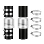 Solimeta 2 Pack 1-1/2“ Silent Check Valve with Buna-N Couplings, Sump Pump Backflow Prevention, Sump Pump Lifespan Increase