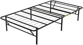 Amazon Basics Foldable Platform Bed Frame - Tool-Free Assembly - Under-Bed Storage space, Single bed, 90 x 190 cm, Black, 35.5 cm