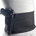 Gexgune Tactical Elastic Waist Concealed Carry Belly Band Pistol Gun Holster 2 Magazine Pouch For G1ock 23 Sig 226(M:Fit Waist From 30''-57'')