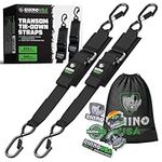 Rhino USA Boat Trailer Straps (2-Pack) - Heavy Duty 5 cm x 1.2 m Boat Tie Down Straps to Trailer - Ultimate Adjustable Transom Tie Down Straps for Trailering Safety with Boat, Jet Ski, & More!